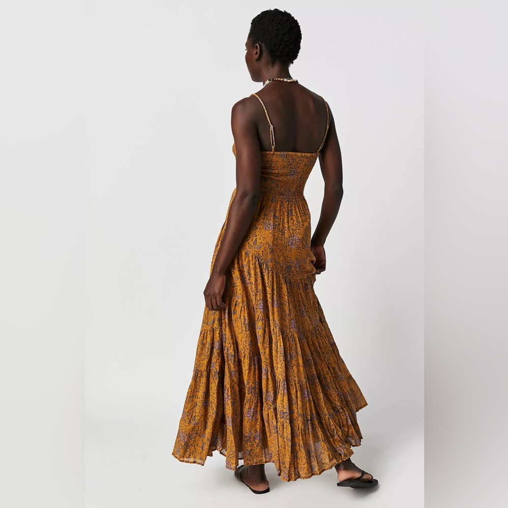 Free People Mustard Floral Maxi Dress - Picture 3 of 13